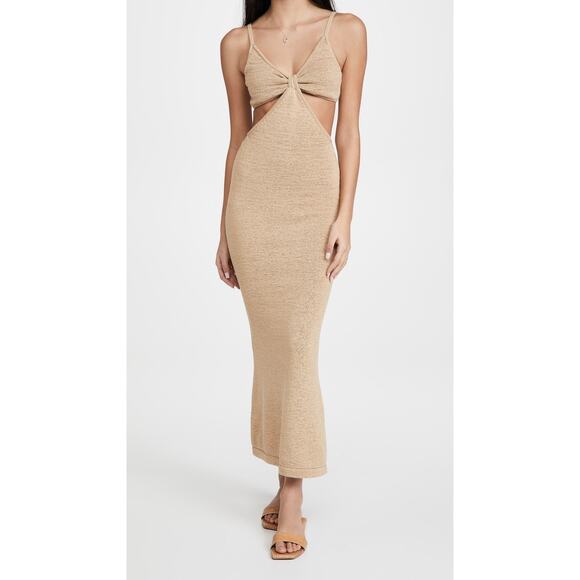 Cult Gaia Serita Knit Dress Sleeveless Cut Out Sand - XS - Picture 1 of 8